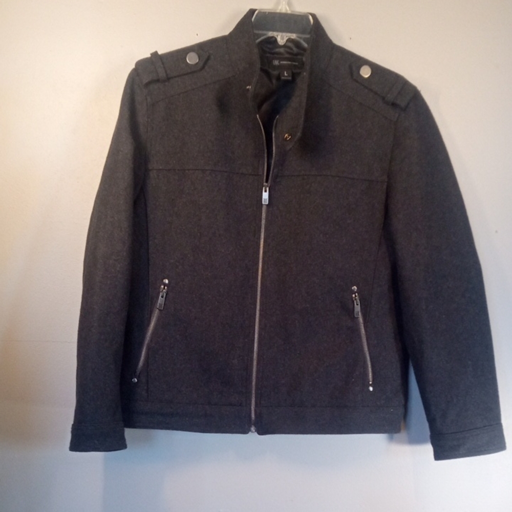 INC International Concepts Men's armBlack Wool Coat Size Large